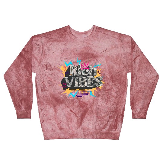 Rich Vibes Money-Themed Graphic Blast Sweatshirts