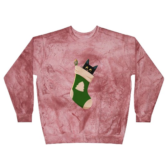 Black cat in Christmas stocking Blast Sweatshirts