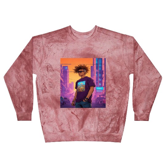 "Edgy Cyberpunk Street Style Portrait Art" Blast Sweatshirts