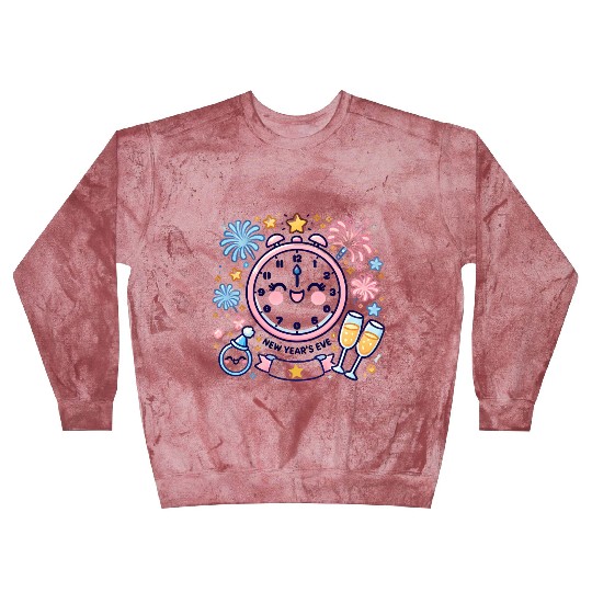 Celebrate New Year's Eve, Fun Clock and Fireworks Blast Sweatshirts