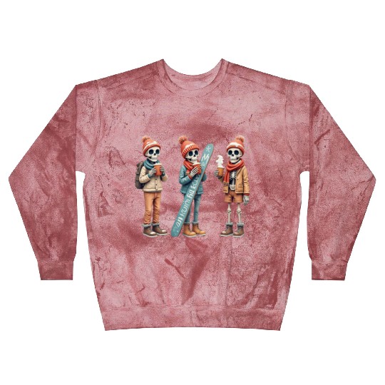 Cozy Winter Skeletons | Snowboard & Coffee Blast Sweatshirts