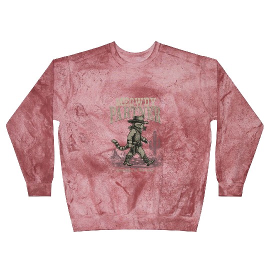 Meowdy Partner Whiskers In The Wind Cowboy Cat Blast Sweatshirts