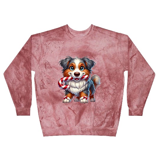 Cute Christmas Dog Australian Shepherd Blast Sweatshirts