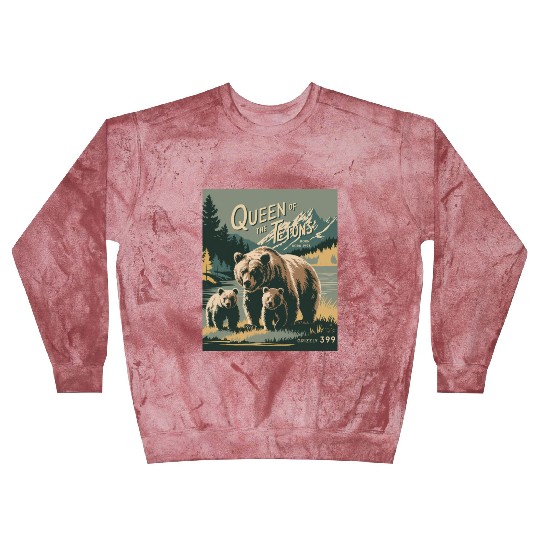 Queen of the Tetons Grizzly 399 Vintage Nature Art Blast Sweatshirts