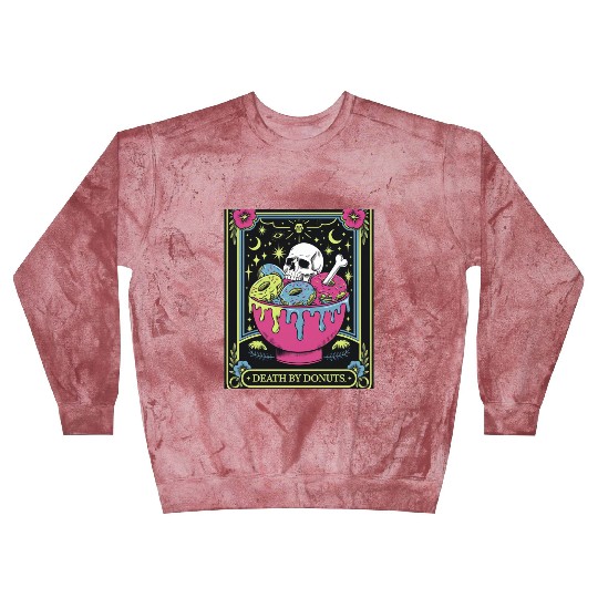 Death by Donuts Tarot Card skull gothic bowl funny Blast Sweatshirts