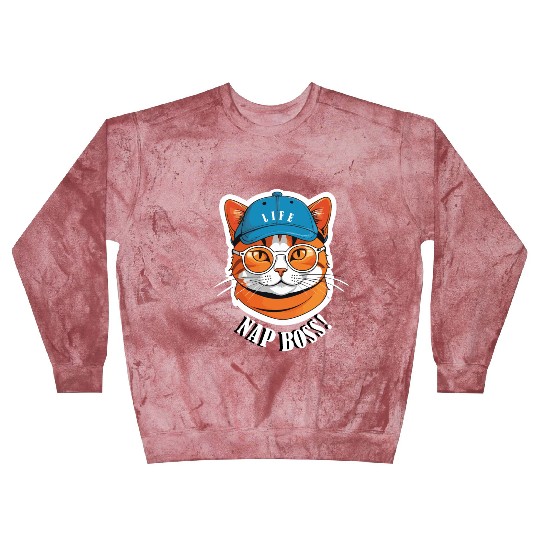 Cat Nap Boss with Cap and Sunglasses Blast Sweatshirts