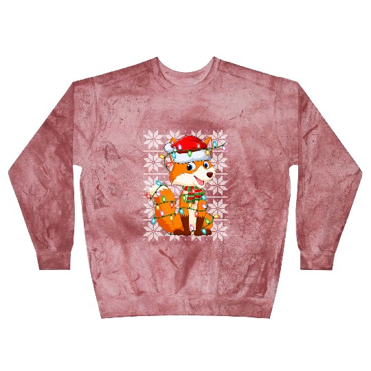 Fox Christmas Lights Blast Sweatshirts