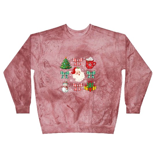 Christmas Coquette Bow Holiday Santa Family Tree Blast Sweatshirts
