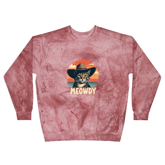 Meowdy Cowboy Cat Funny Howdy Meowdy Cowboy Cat Blast Sweatshirts
