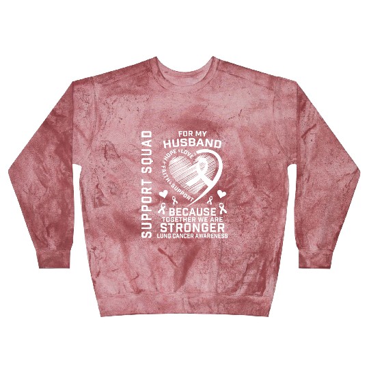 I Wear White Support Husband Lung Cancer Awareness Blast Sweatshirts