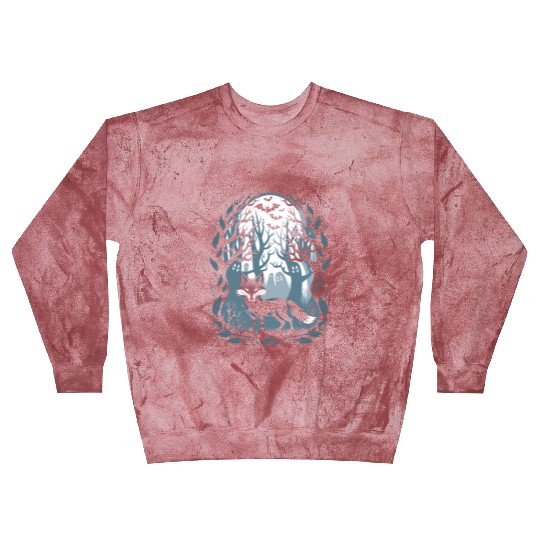 Dark Cottagecore Forest with Fox and Ghosts Blast Sweatshirts
