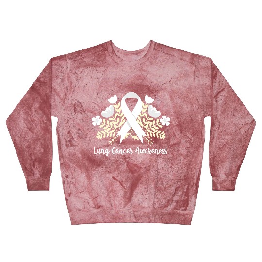 Lung Cancer Awarenss White Ribbon Floral Blast Sweatshirts