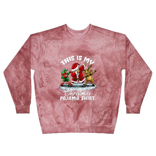 This Is My Christmas Pajama Dabbing Santa Elf Blast Sweatshirts