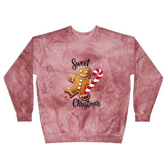 Happy gingerbread man with candy cane Blast Sweatshirts