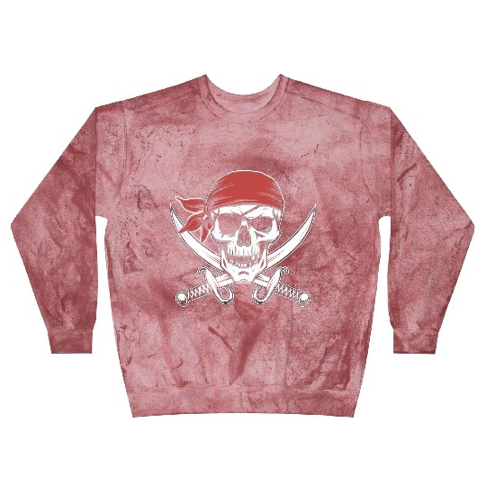 Pirate Skull Crossbones Red Bandana Jolly Roger Blast Sweatshirts