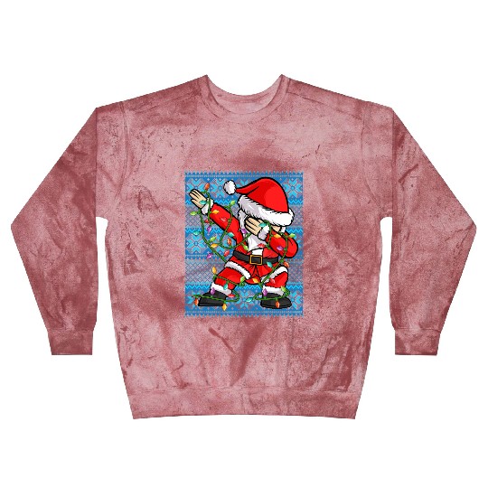 Dabbing Santa Christmas Lights Blast Sweatshirts