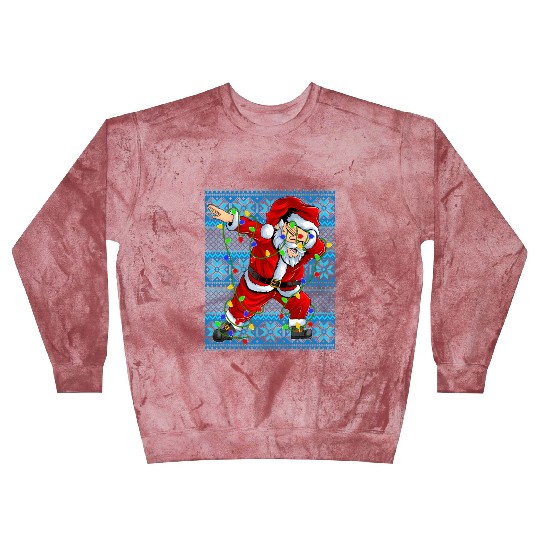 Dabbing Santa Christmas Tree Lights Blast Sweatshirts