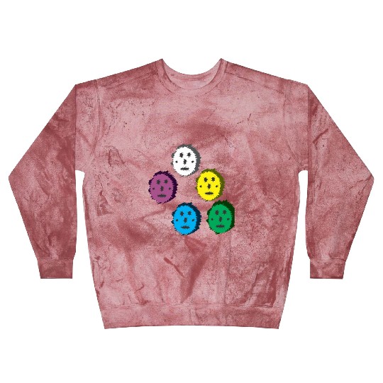 Vibrant Abstract Faces: Unique Digital Art Blast Sweatshirts