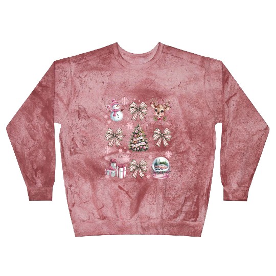 Christmas Coquette Bow, Cute Christmas Snowman Blast Sweatshirts