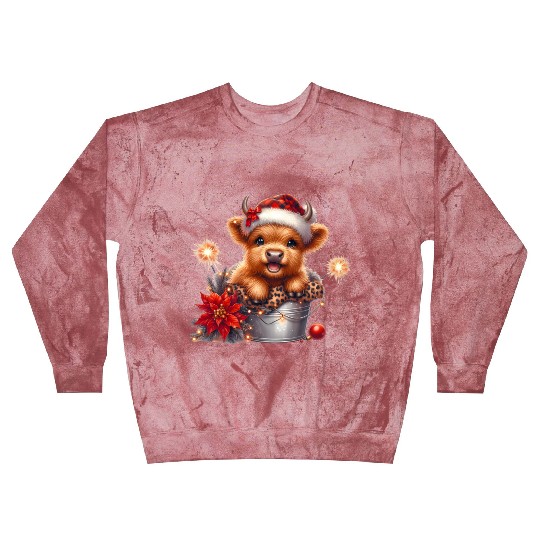 Christmas Merry Christmas For Gift Highland Cow Blast Sweatshirts