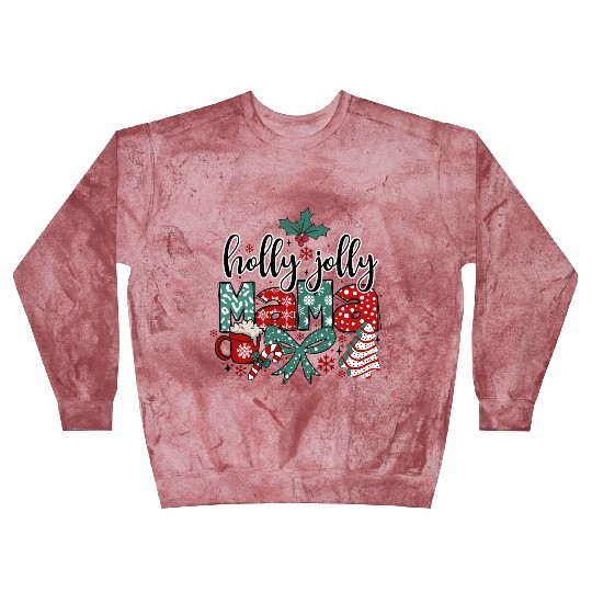 Holly Jolly Mama Coquette Bow Christmas Blast Sweatshirts