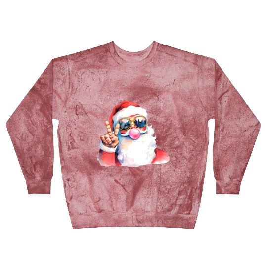 Retro Santa Christmas Blowing Bubble Blast Sweatshirts