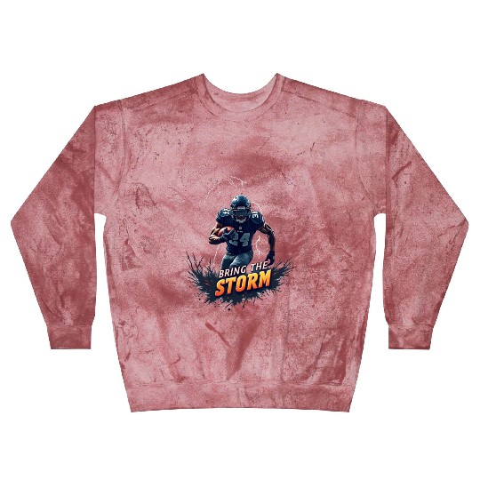 Bring the Storm: Electrifying Football Action Blast Sweatshirts