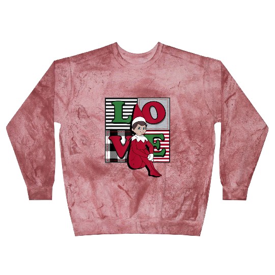 Elf on the Shelf Christmas Love Stacked Plaid Blast Sweatshirts