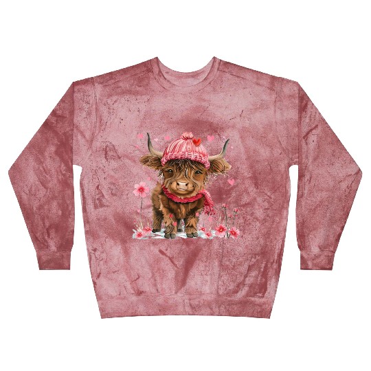 Cute Highland Cow Valentines Day Blast Sweatshirts