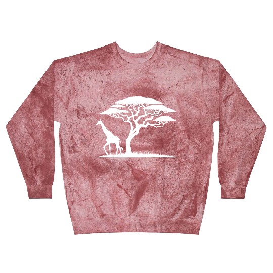 Giraffe And Silhouette African Nature Blast Sweatshirts