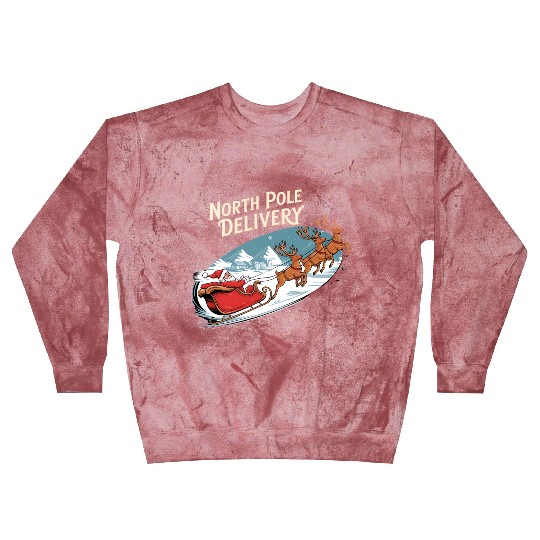 North Pole Delivery with Santa and Reindeer Blast Sweatshirts