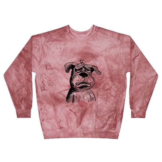 Grumpy Bulldog Illustration - Funny Dog Design Blast Sweatshirts