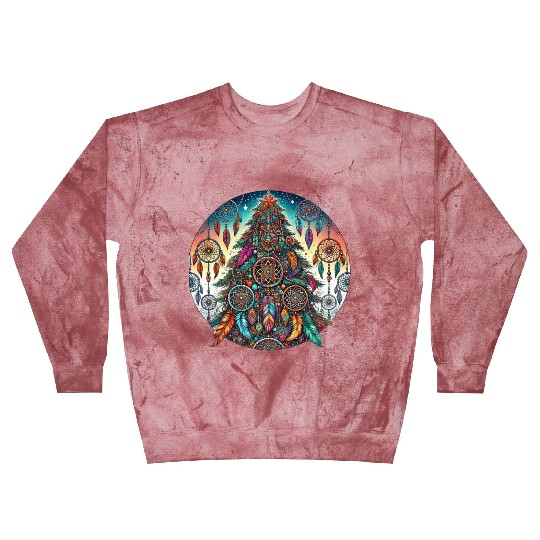 Bohemian-Style Christmas Tree with Dreamcatchers a Blast Sweatshirts