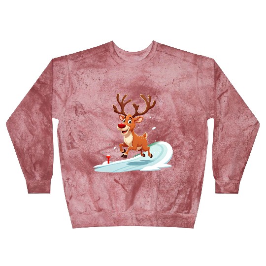 Joyful Reindeer Dashing to Santa's House Blast Sweatshirts