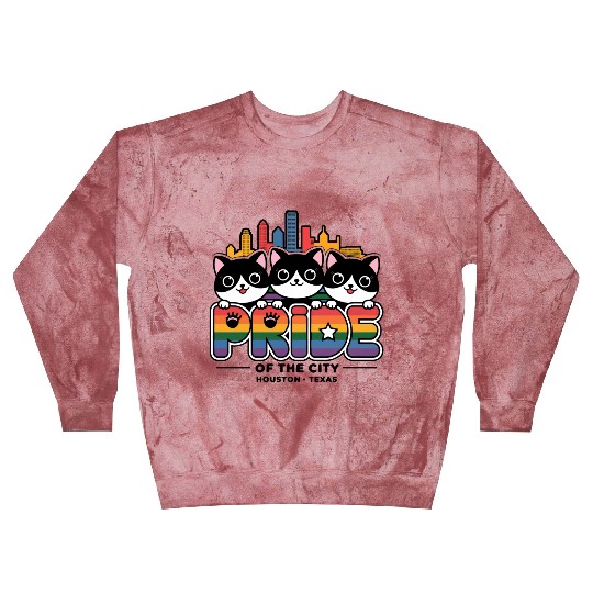 Pride of Houston City Texas USA Rainbow Flag Blast Sweatshirts