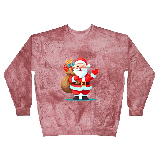Joyful Santa with Gift Sack Design Blast Sweatshirts