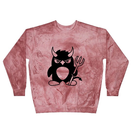 Penguin Devil Horns Trident Hell Evil Cool Satan Blast Sweatshirts
