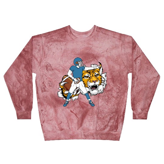 Dynamic Football Player and Tiger Illustration Blast Sweatshirts