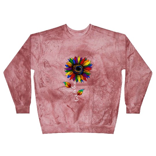 Rainbow Sunflower Love Is Love LGBT Pride Blast Sweatshirts