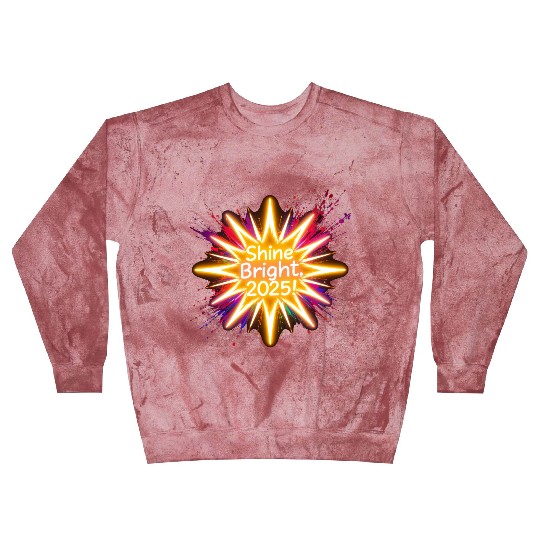A large starburst glowing in neon light with 2025 Blast Sweatshirts