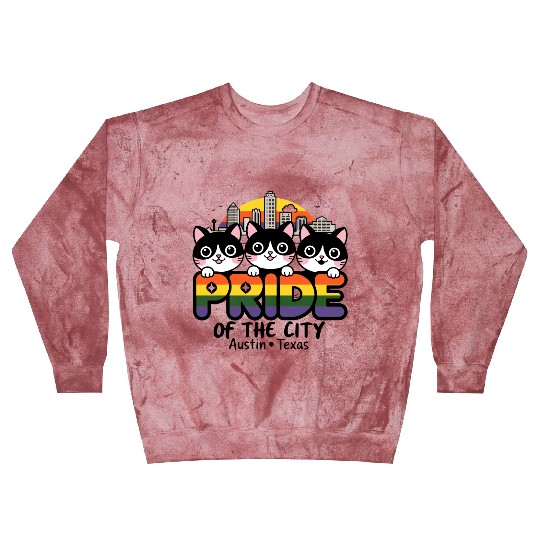 Pride of Austin City Texas USA Rainbow Flag Blast Sweatshirts