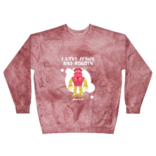 I Love Jesus and Robots, John 3:16 Blast Sweatshirts