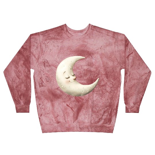 Cute Moon Sleeping Moon with a Smile Blast Sweatshirts