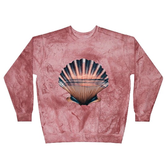 Seashell Beach Scene Serene Ocean Landscape Blast Sweatshirts