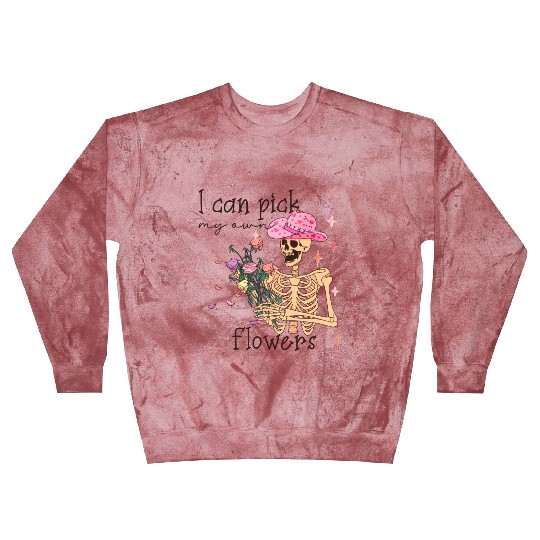 Funny Cowboy Skeleton with Flowers Blast Sweatshirts