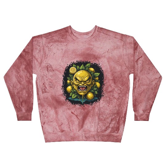 Angry Lemon Head with Realistic Details Blast Sweatshirts