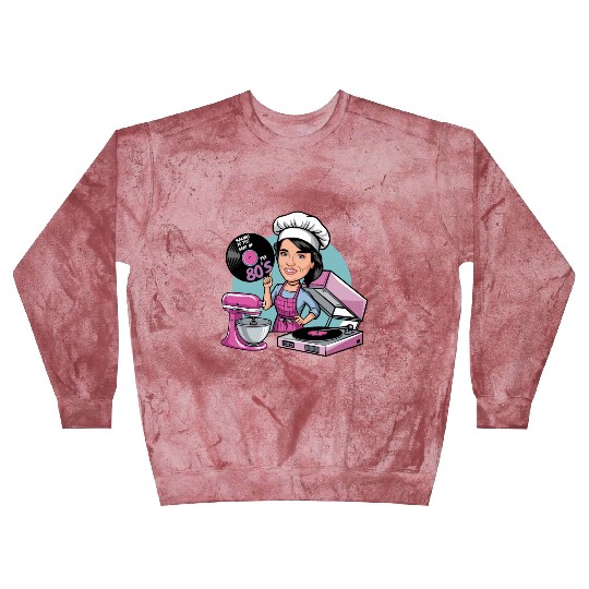 Baking to the Beat of the 80s Retro Music Baker Blast Sweatshirts
