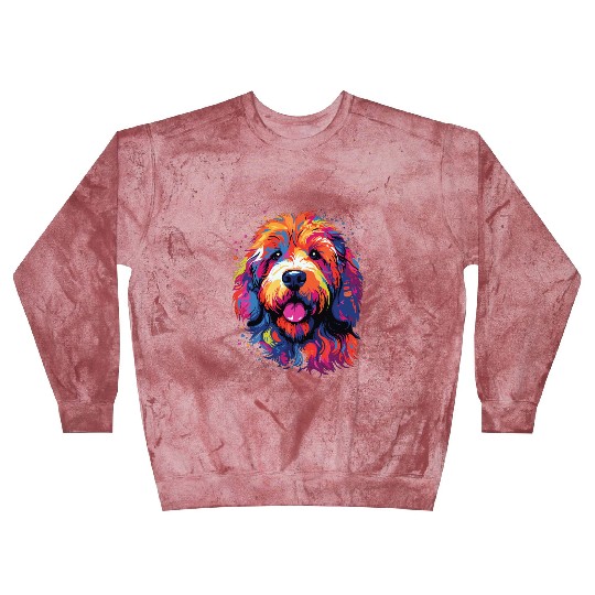 Watercolor Colorful Labradoodle Blast Sweatshirts