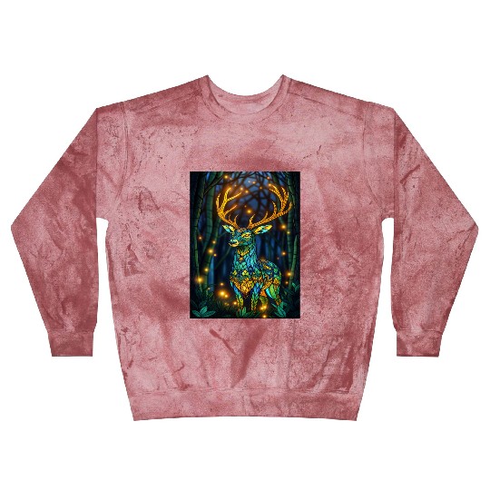 Luminous Deer in Twilight Grove Blast Sweatshirts