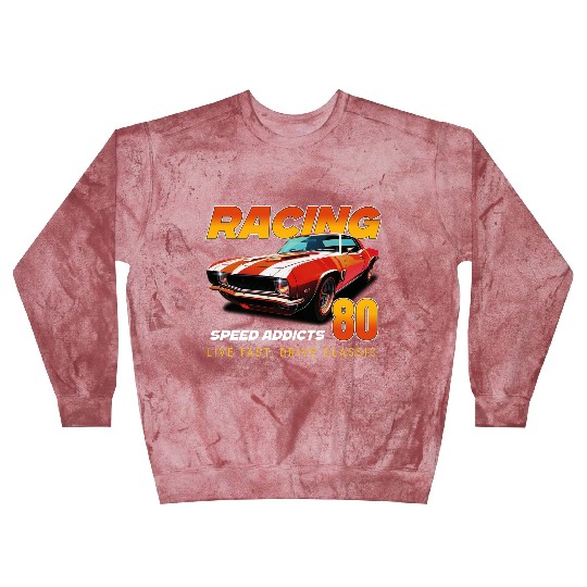 Racing Classic Car Graphic Blast Sweatshirts, Retro Muscle Car